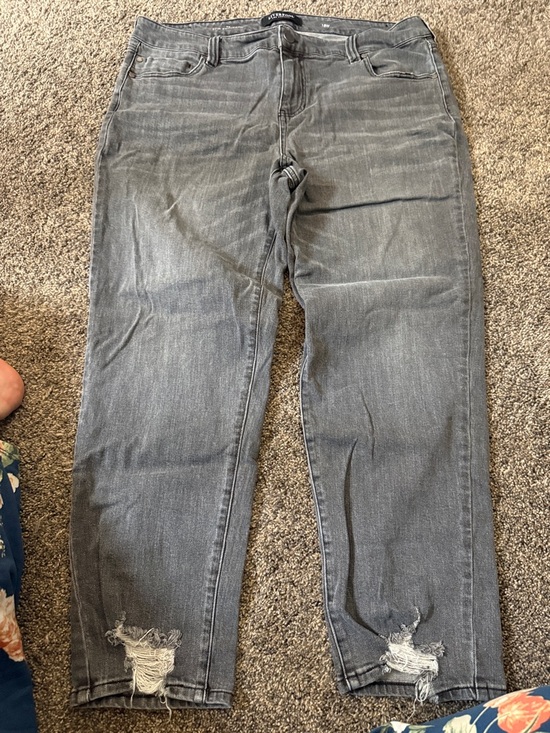 Liverpool Denim - Liverpool Womens Boyfriend Jeans Gray Distressed